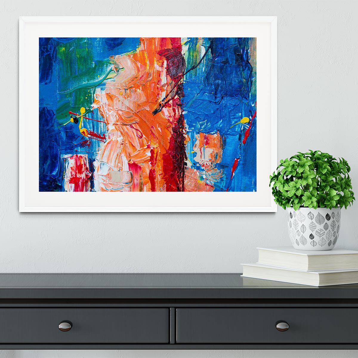 Multicolored Abstract Painting Framed Print - Canvas Art Rocks - 5