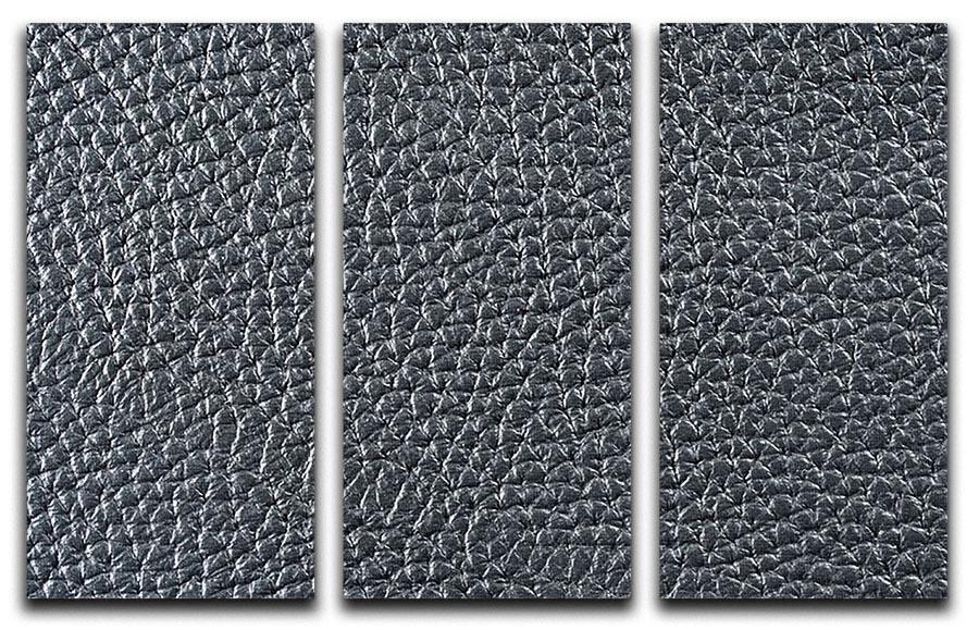 Natural qualitative black leather 3 Split Panel Canvas Print - Canvas Art Rocks - 1