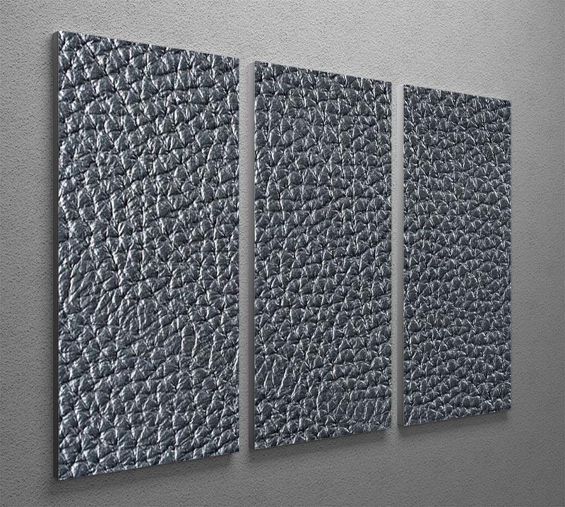 Natural qualitative black leather 3 Split Panel Canvas Print - Canvas Art Rocks - 2