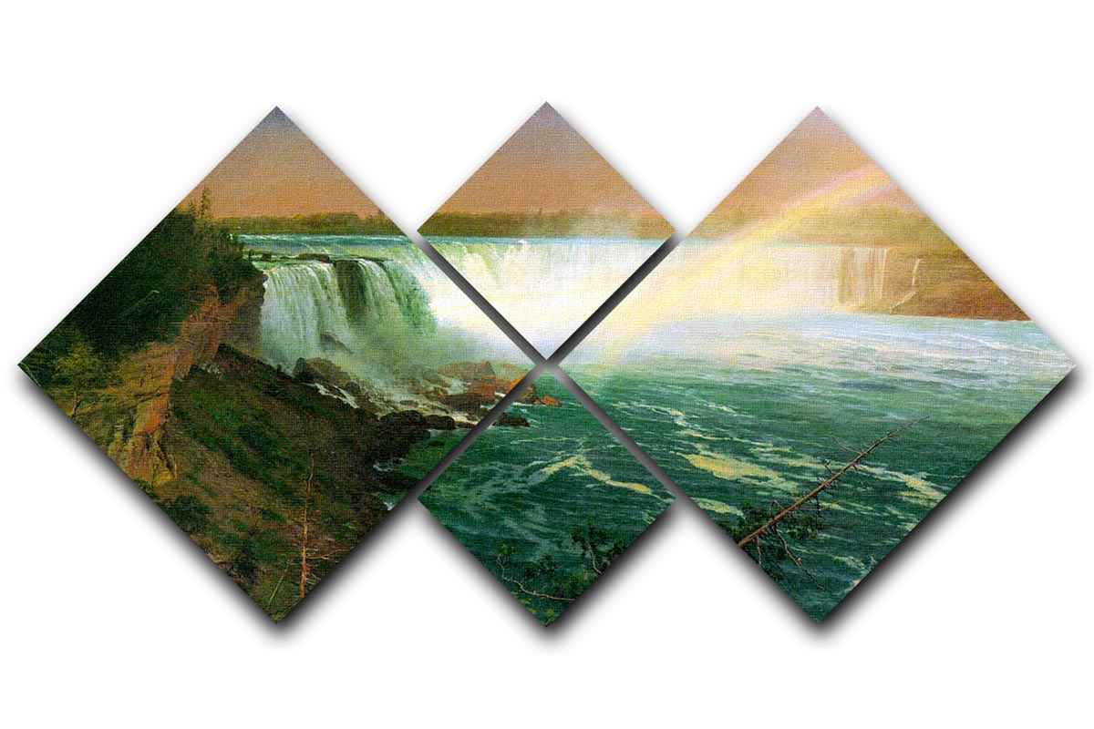 Niagra Falls by Bierstadt 4 Square Multi Panel Canvas - Canvas Art Rocks - 1