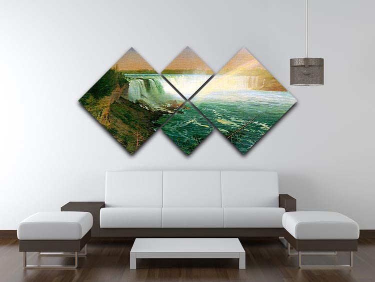 Niagra Falls by Bierstadt 4 Square Multi Panel Canvas - Canvas Art Rocks - 3