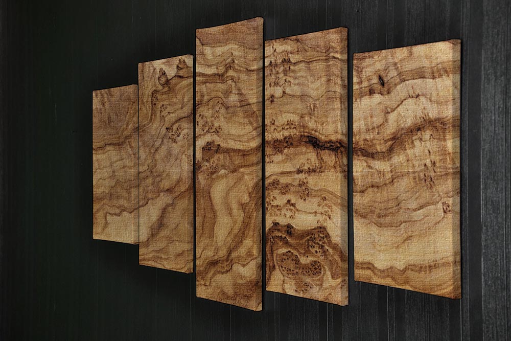 Olive wood board 5 Split Panel Canvas - Canvas Art Rocks - 2