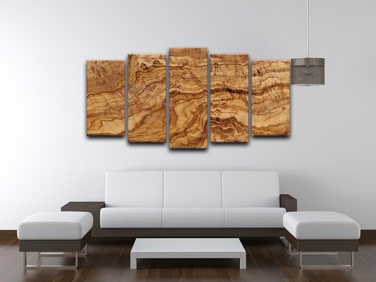 Olive wood board 5 Split Panel Canvas - Canvas Art Rocks - 3