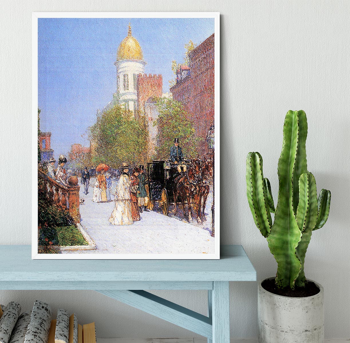 One spring morning by Hassam Framed Print - Canvas Art Rocks -6