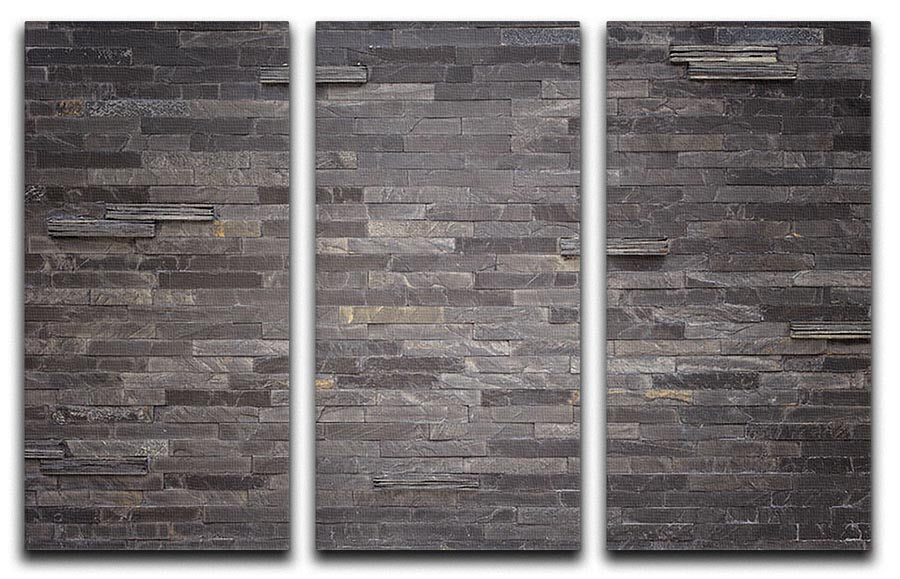 Pattern of black slate 3 Split Panel Canvas Print - Canvas Art Rocks - 1