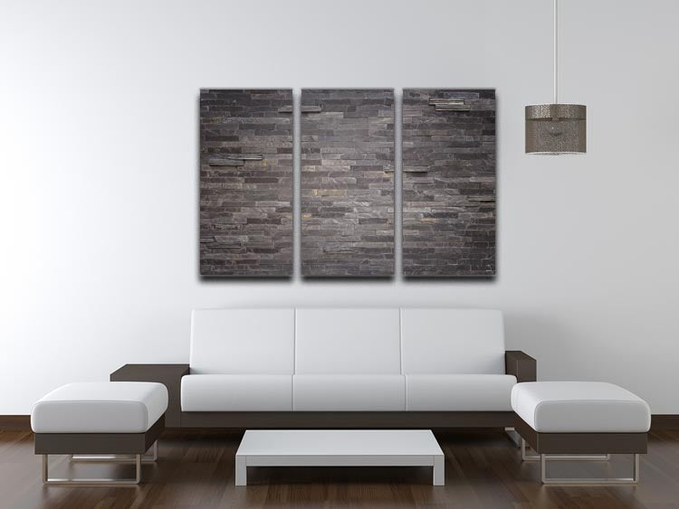 Pattern of black slate 3 Split Panel Canvas Print - Canvas Art Rocks - 3