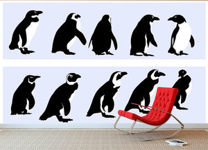 Penguins vector Wall Mural Wallpaper - Canvas Art Rocks - 2
