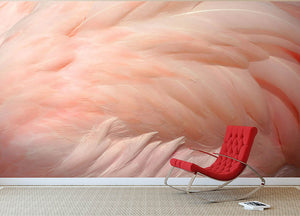 Pink flamingo feathers Wall Mural Wallpaper - Canvas Art Rocks - 2