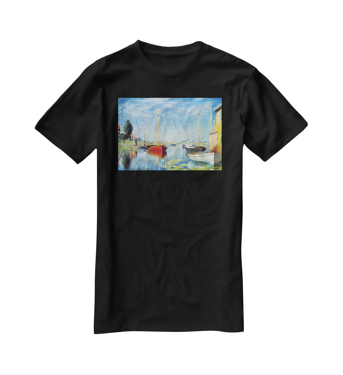 Pleasure Boats at Argenteuil by Monet T-Shirt - Canvas Art Rocks - 1