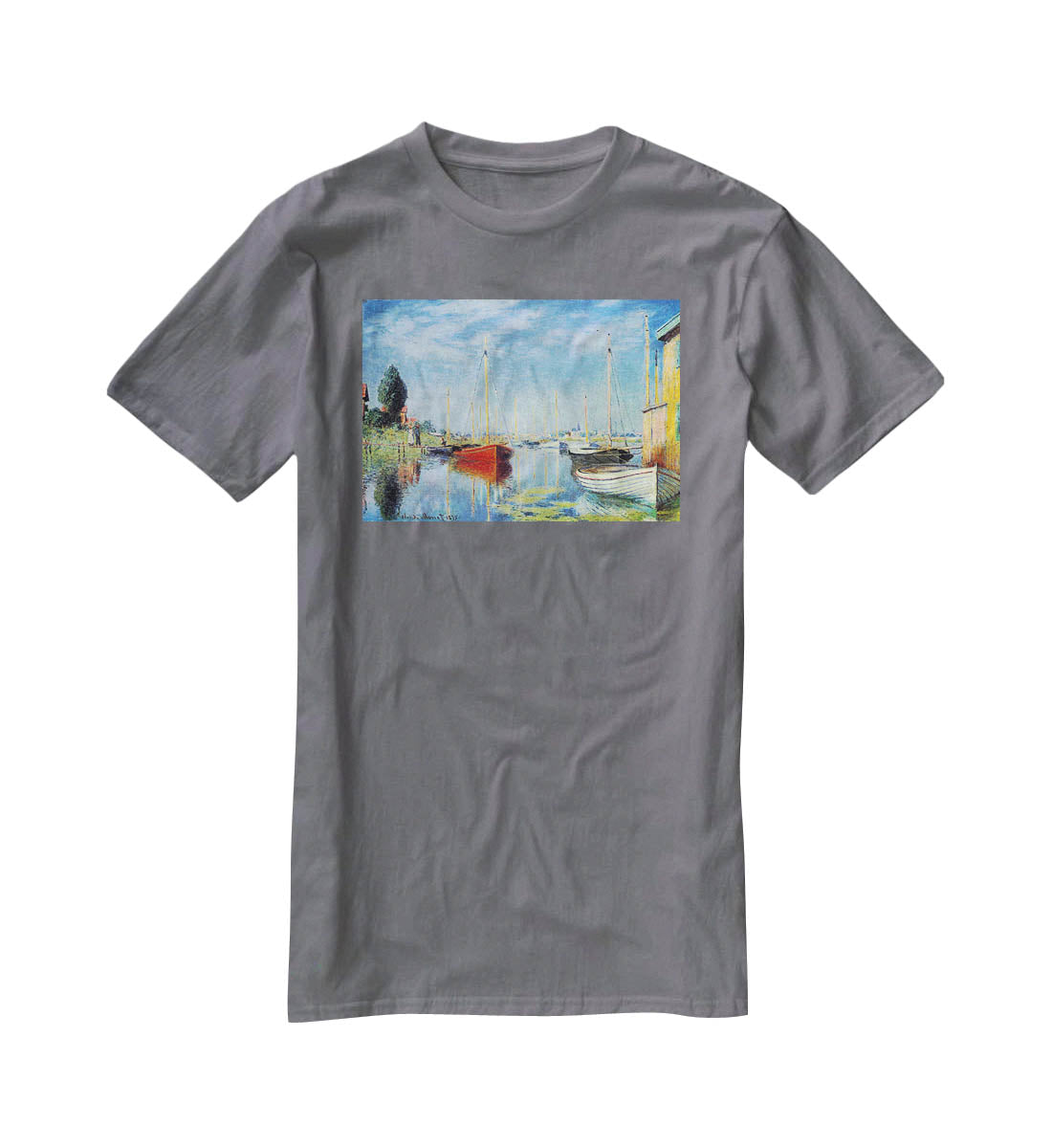 Pleasure Boats at Argenteuil by Monet T-Shirt - Canvas Art Rocks - 3