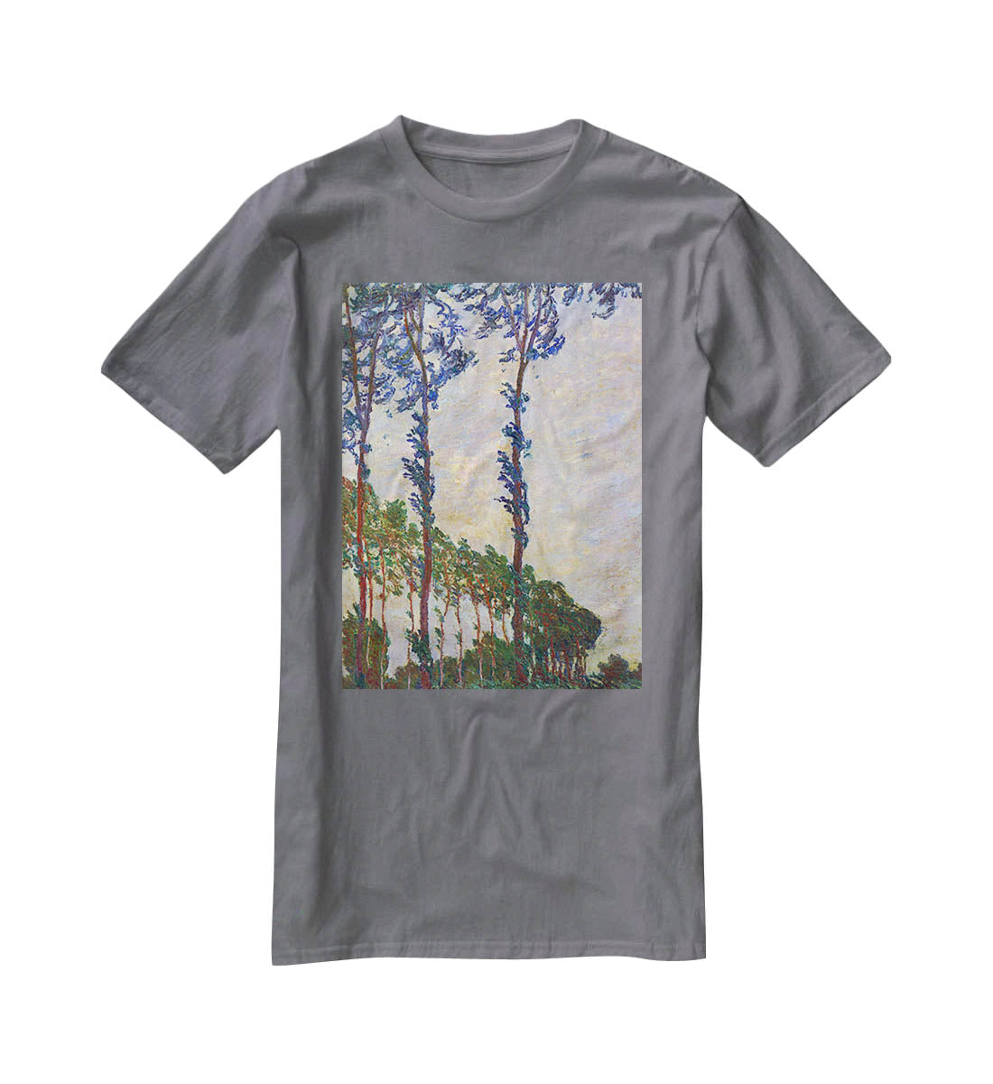 Poplar series wind by Monet T-Shirt - Canvas Art Rocks - 3