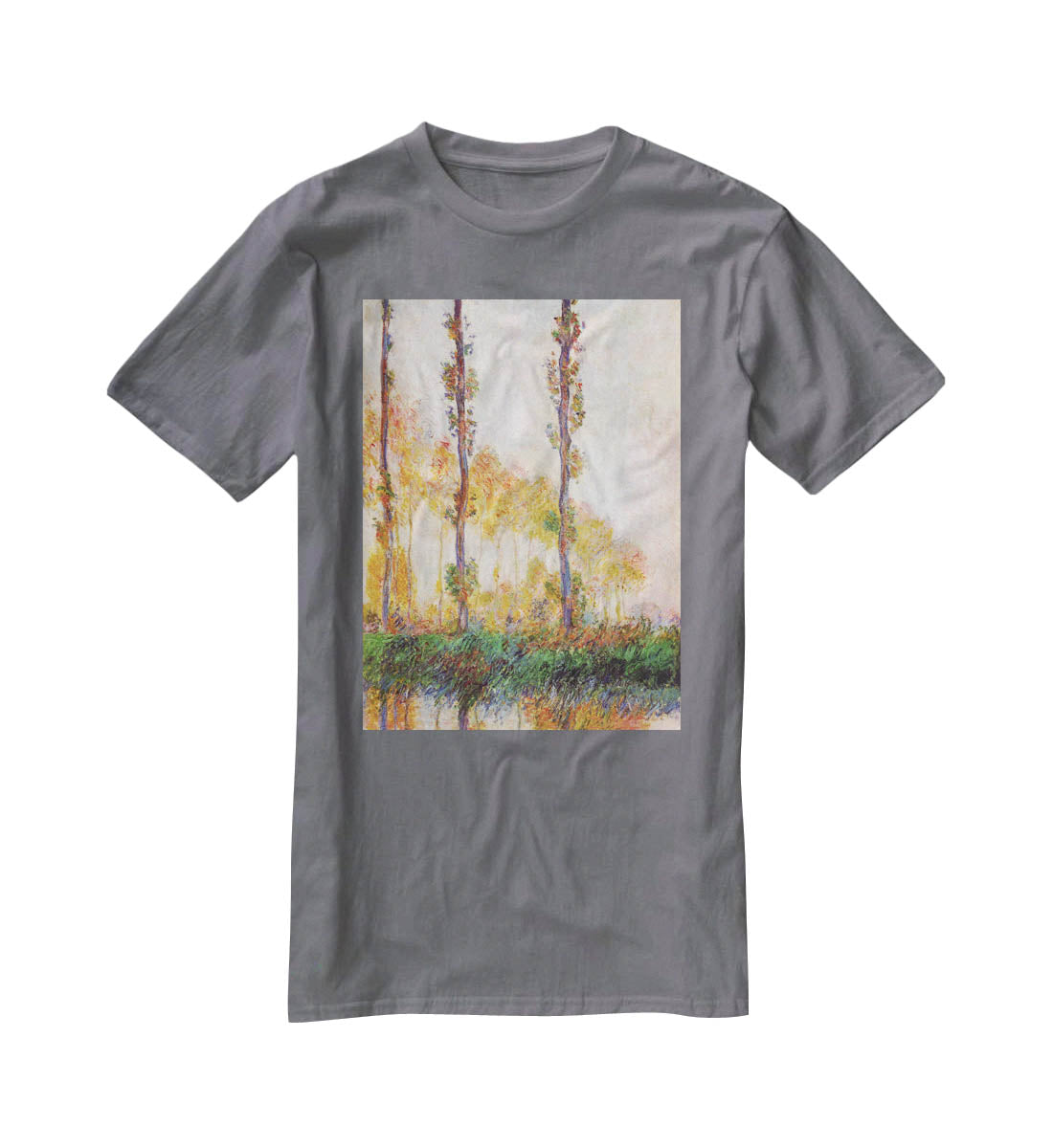 Poplars in Autumn 2 by Monet T-Shirt - Canvas Art Rocks - 3