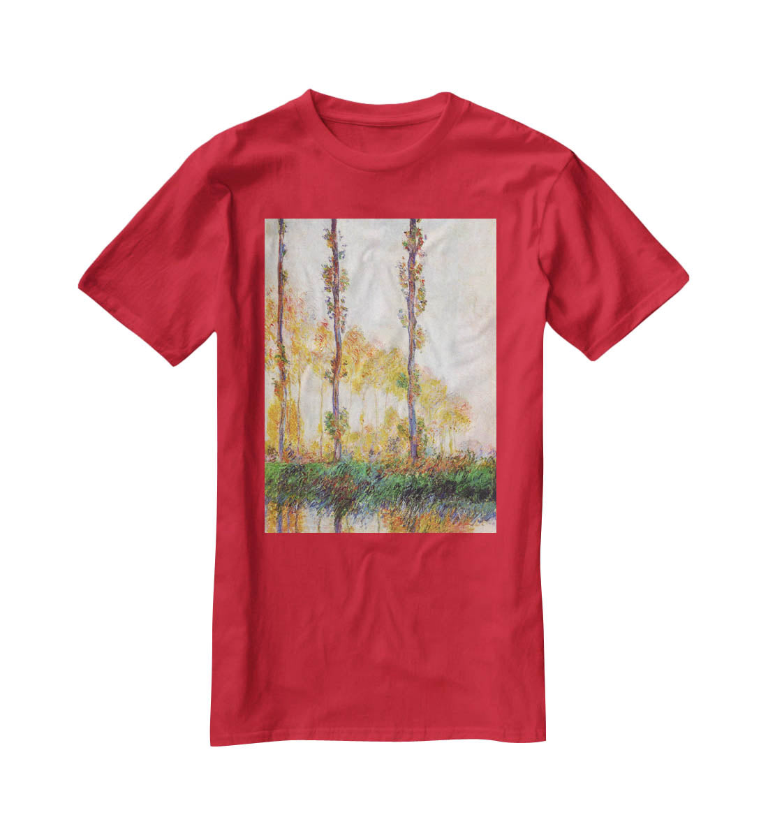 Poplars in Autumn 2 by Monet T-Shirt - Canvas Art Rocks - 4