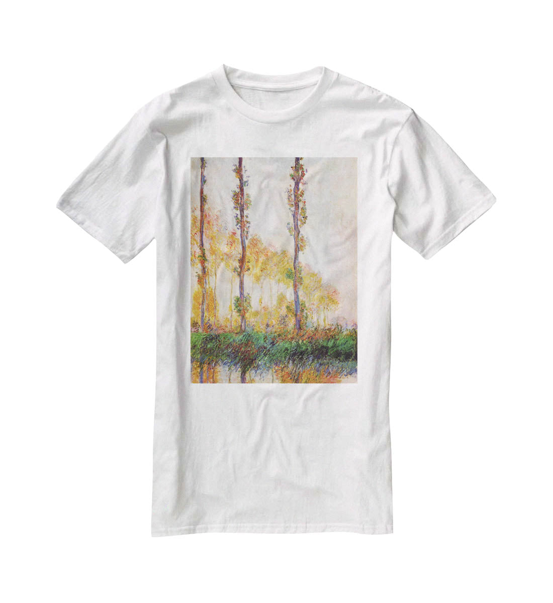Poplars in Autumn 2 by Monet T-Shirt - Canvas Art Rocks - 5