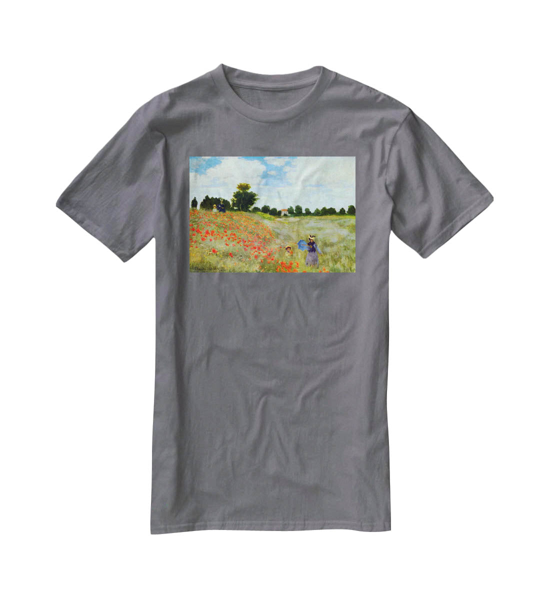 Poppies by Monet T-Shirt - Canvas Art Rocks - 3