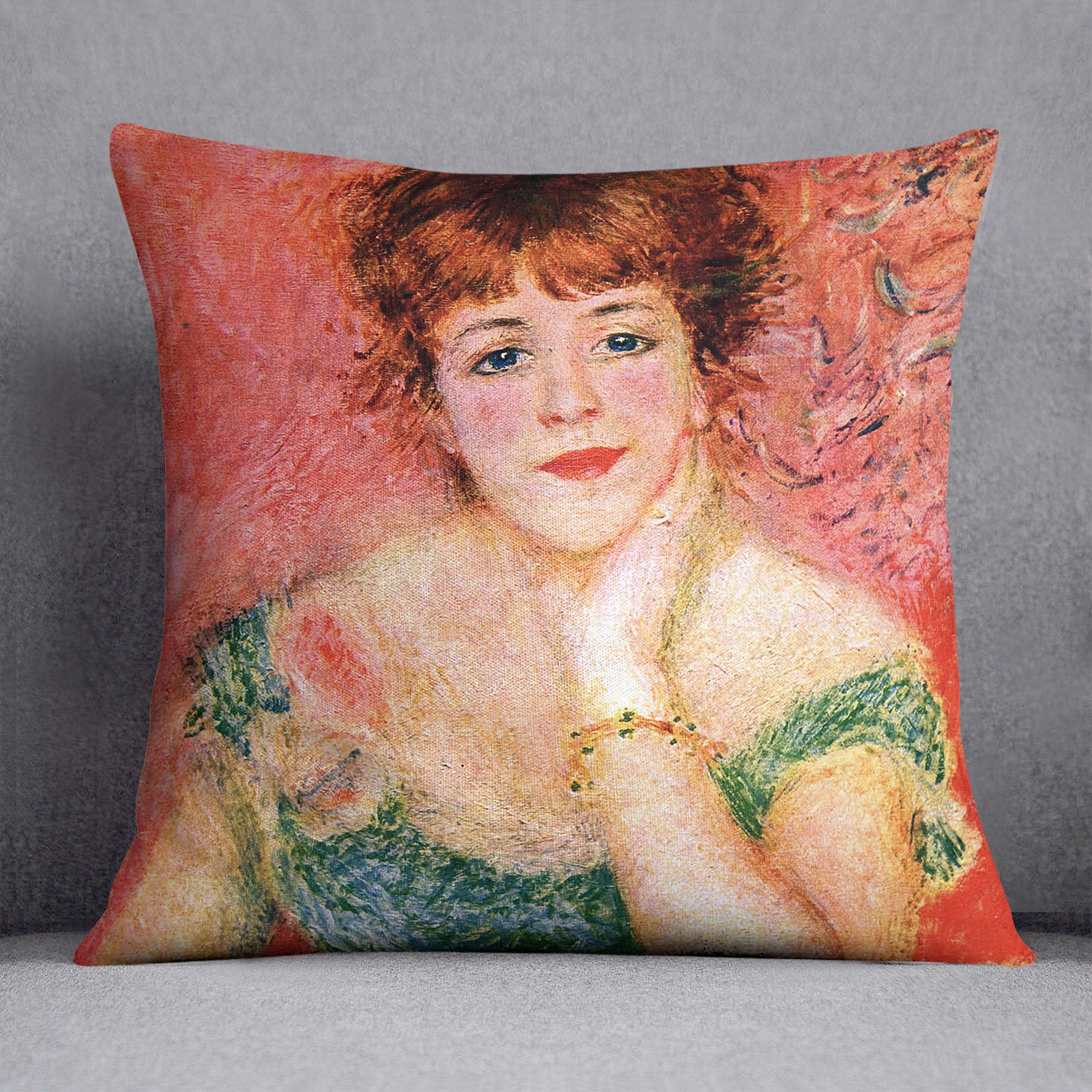Portrait of Jeanne Samary by Renoir Cushion