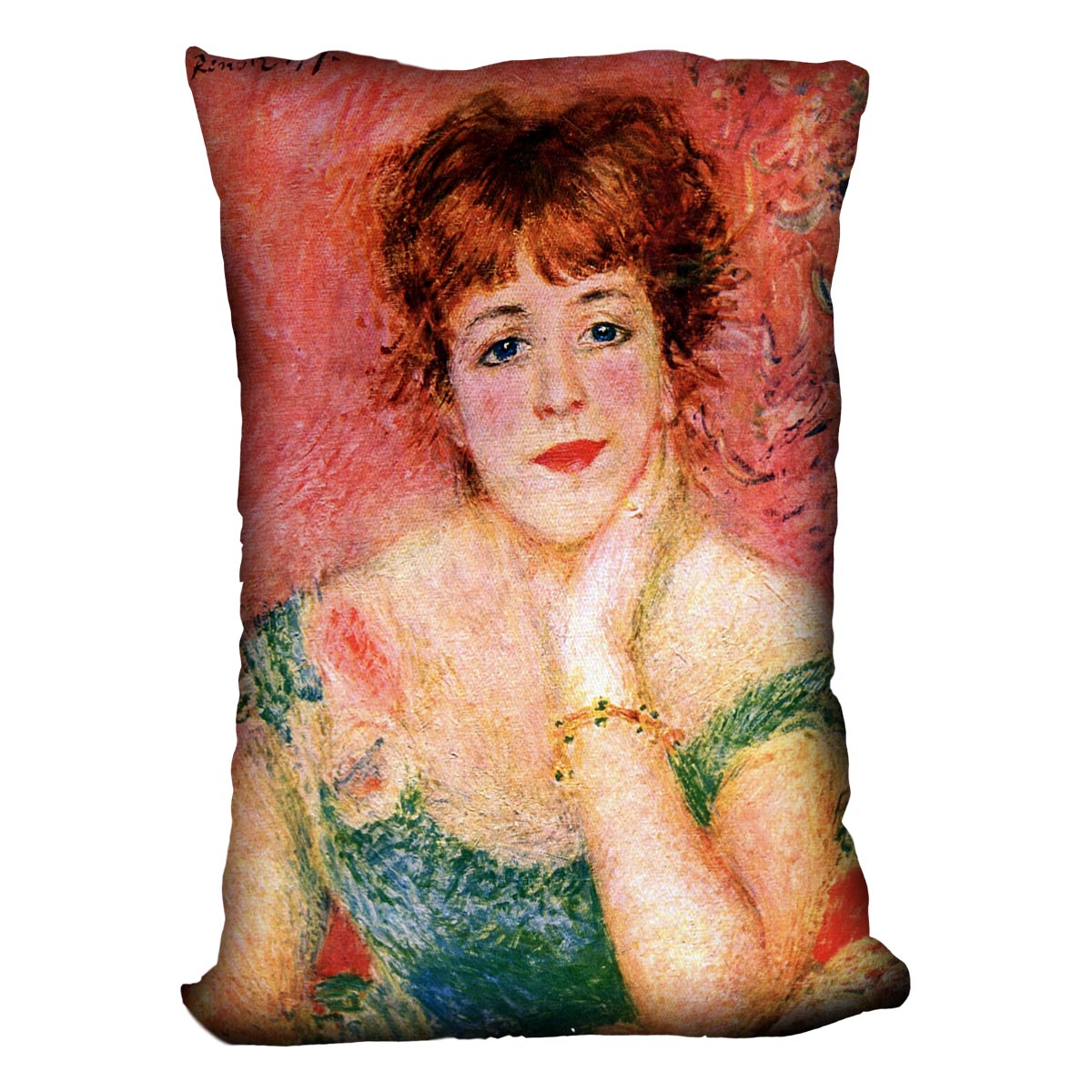 Portrait of Jeanne Samary by Renoir Cushion