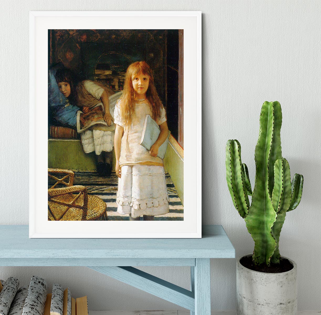 Portrait of Laurense and Anna Alma Tadema as a child by Alma Tadema Framed Print - Canvas Art Rocks - 5