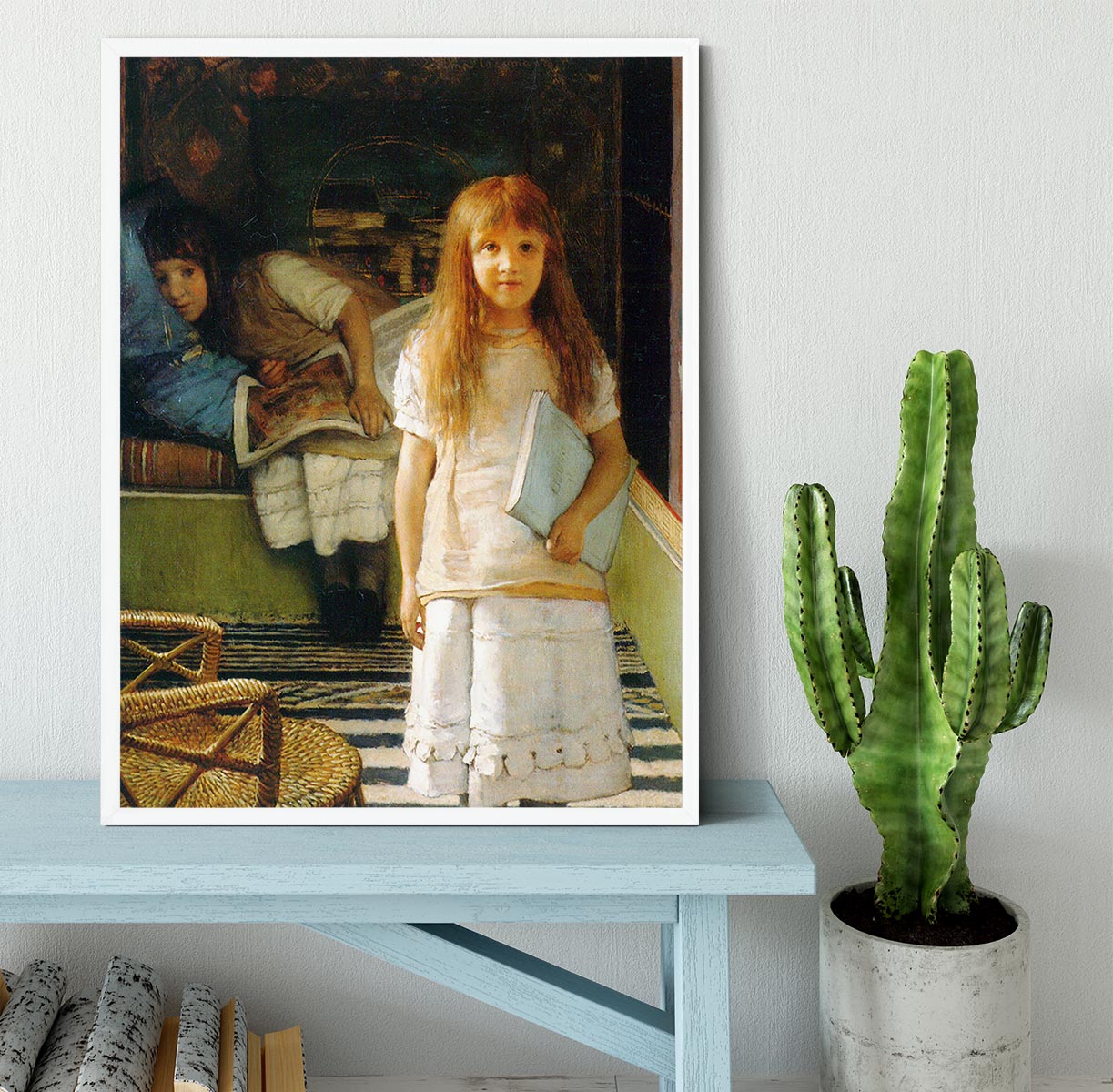 Portrait of Laurense and Anna Alma Tadema as a child by Alma Tadema Framed Print - Canvas Art Rocks -6