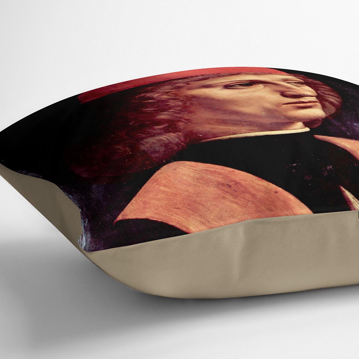 Portrait of a musician by Da Vinci Cushion