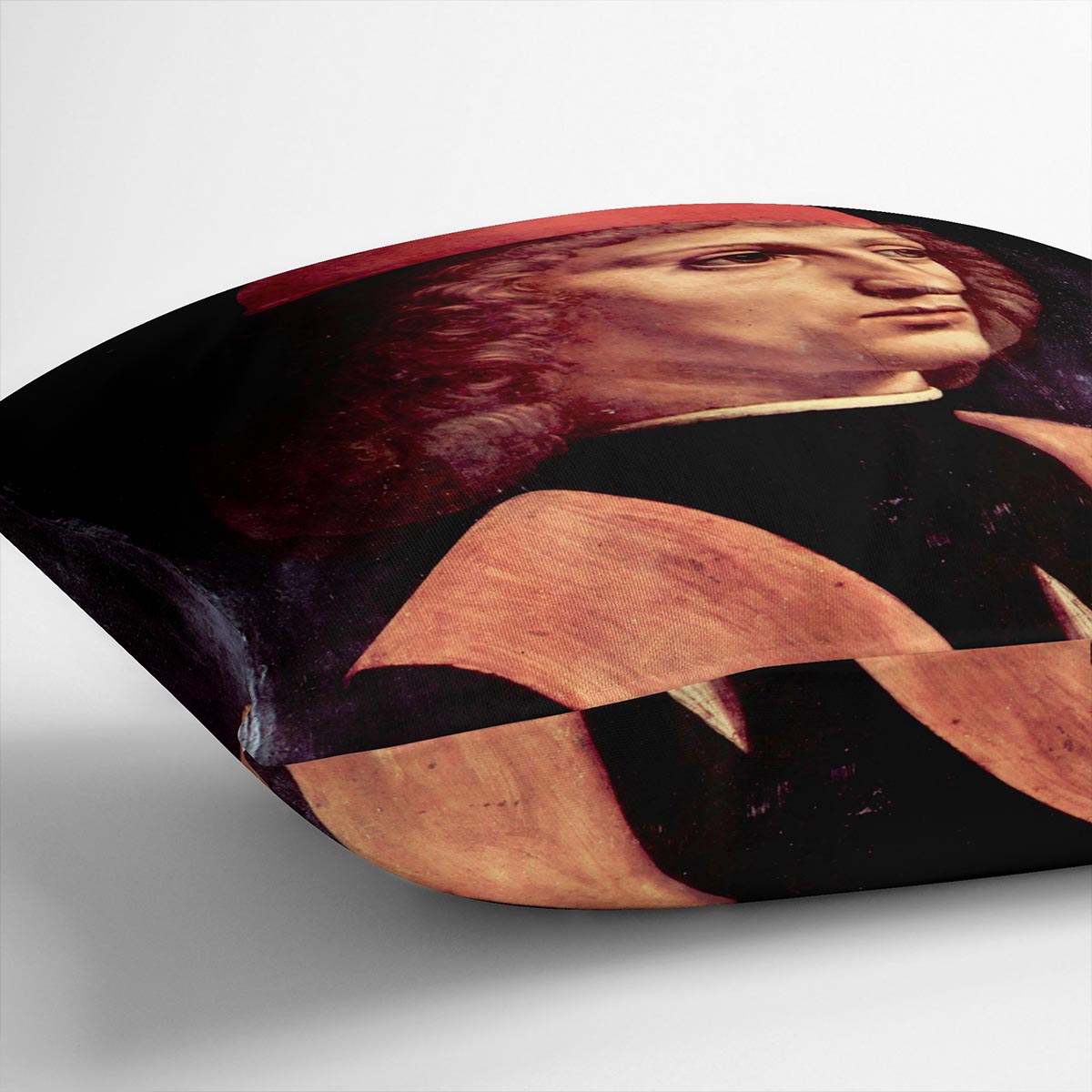 Portrait of a musician by Da Vinci Cushion