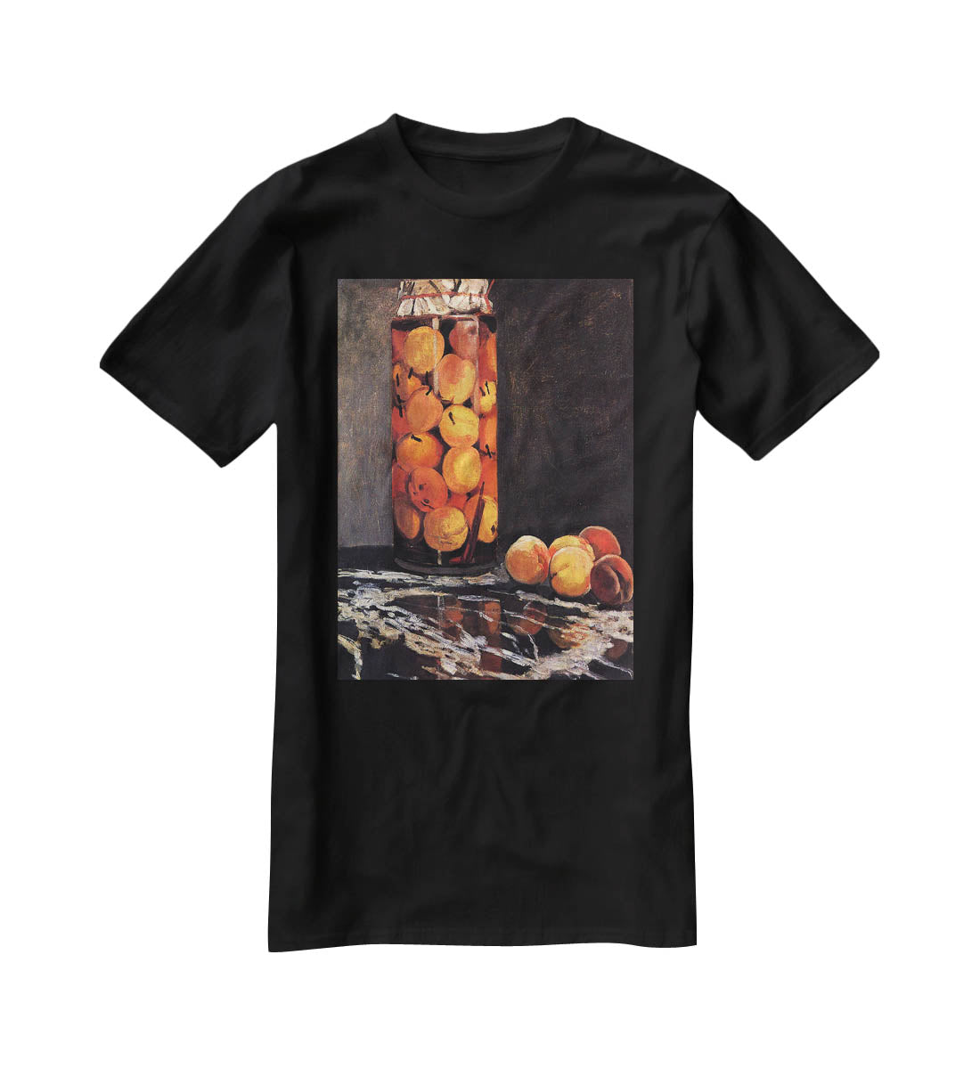 Pot of Peaches by Monet T-Shirt - Canvas Art Rocks - 1