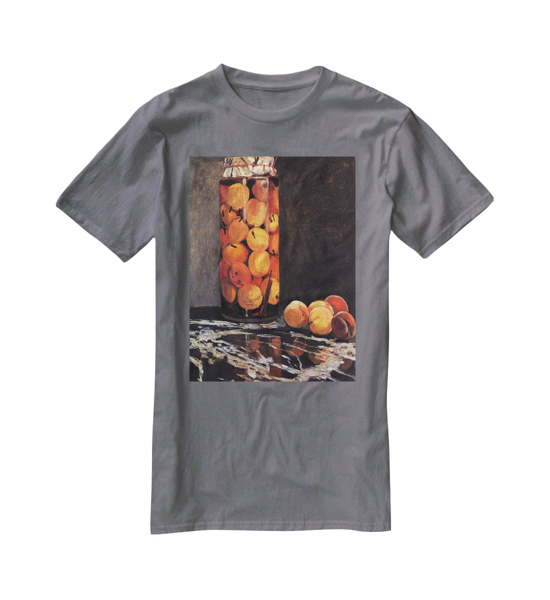 Pot of Peaches by Monet T-Shirt - Canvas Art Rocks - 3