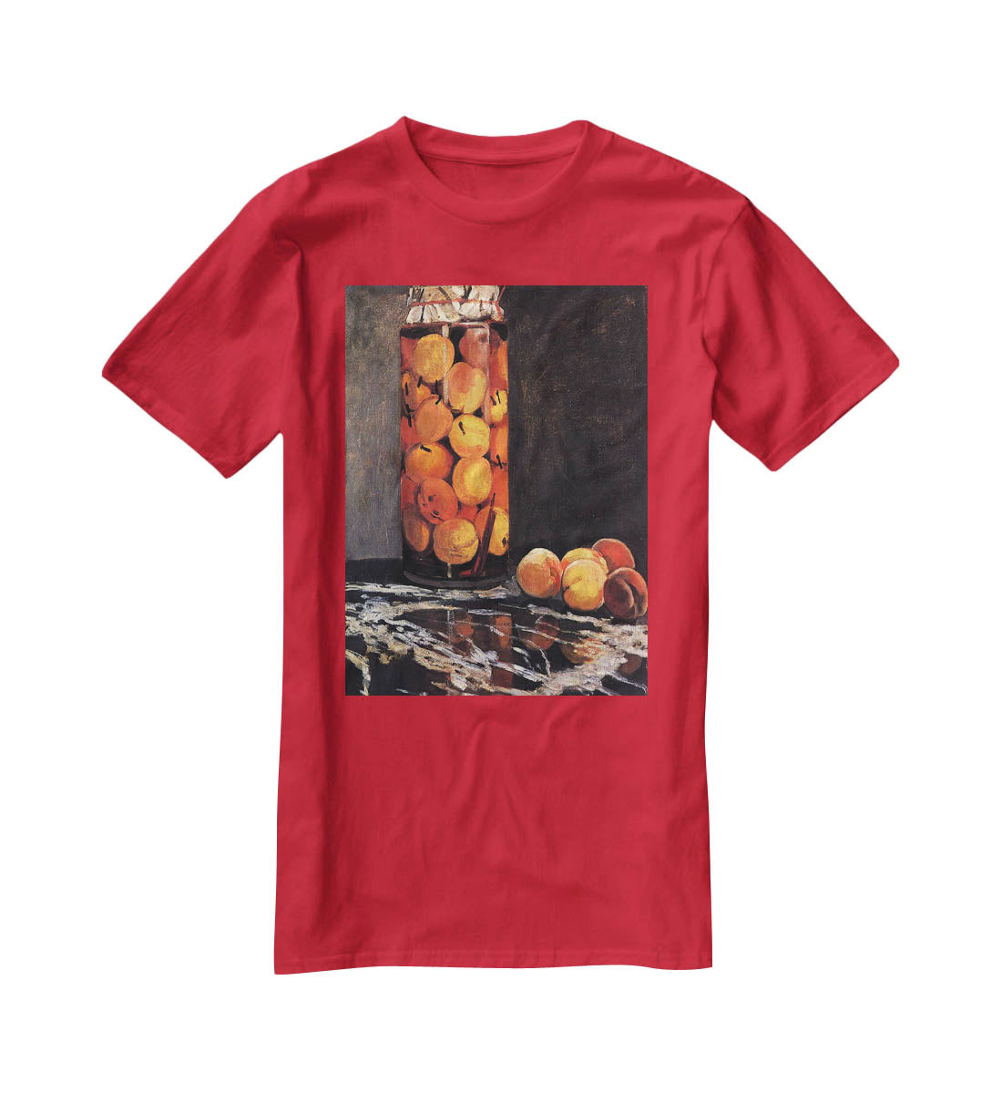 Pot of Peaches by Monet T-Shirt - Canvas Art Rocks - 4