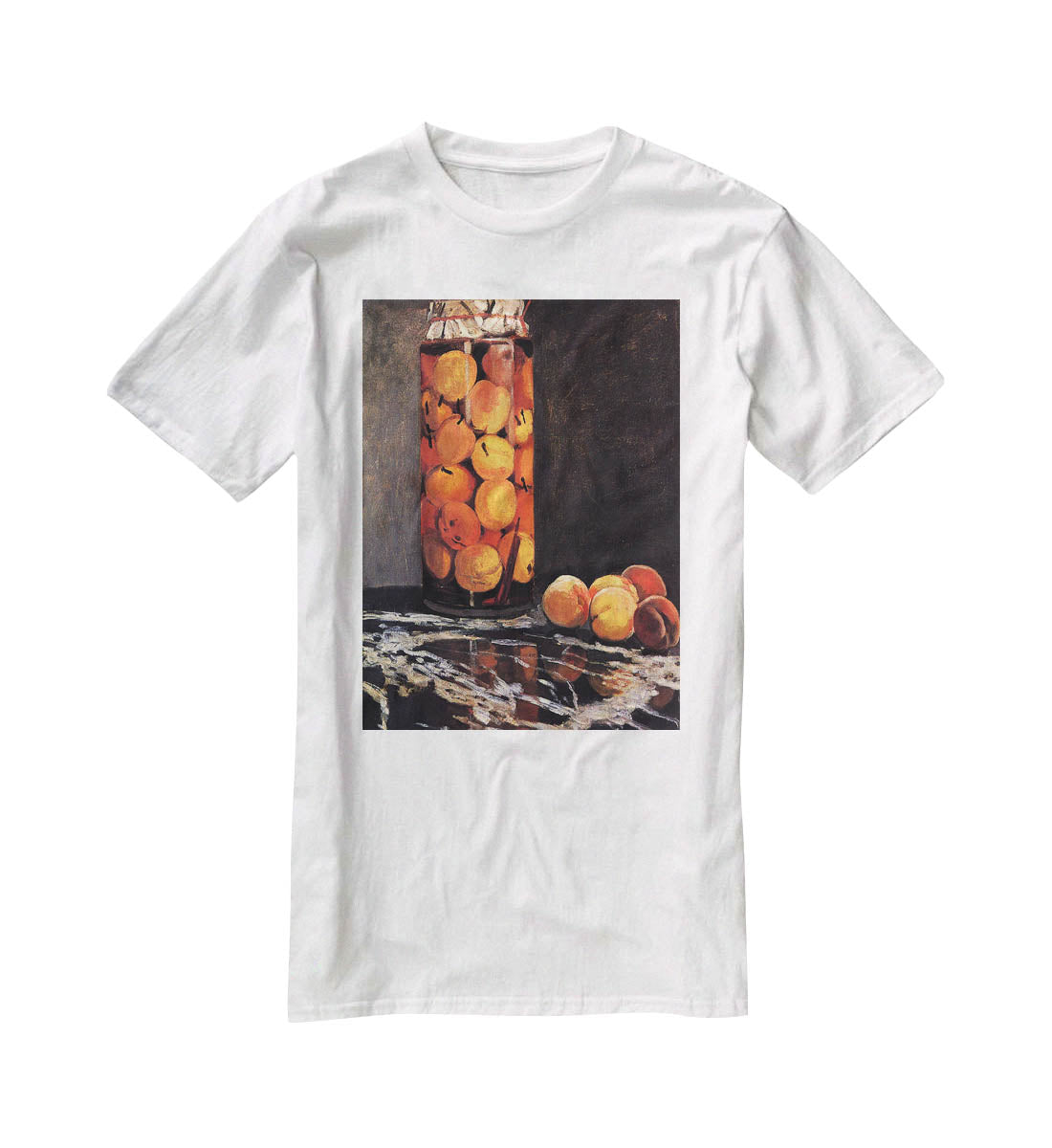 Pot of Peaches by Monet T-Shirt - Canvas Art Rocks - 5