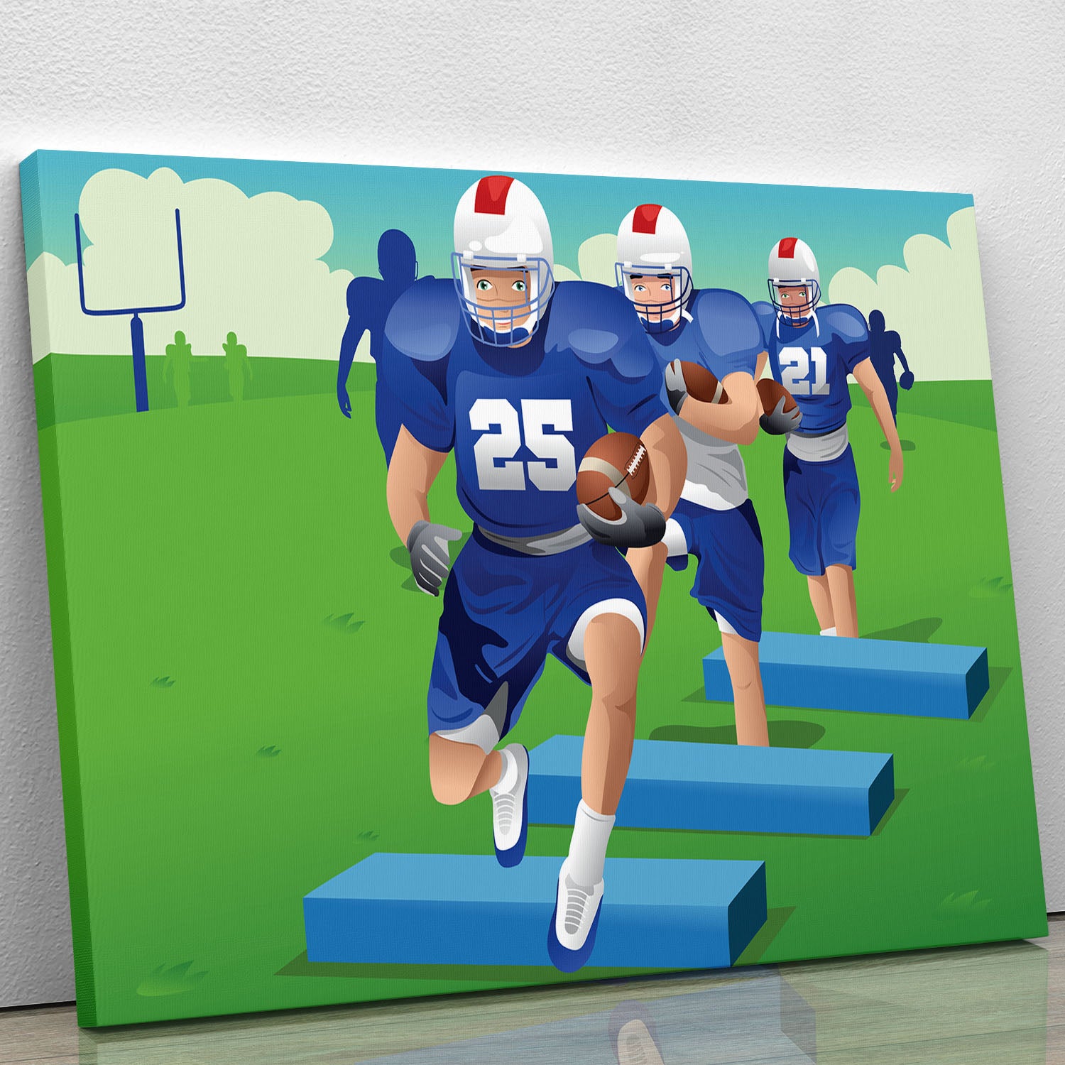 Practicing American football Canvas Print or Poster - Canvas Art Rocks - 1