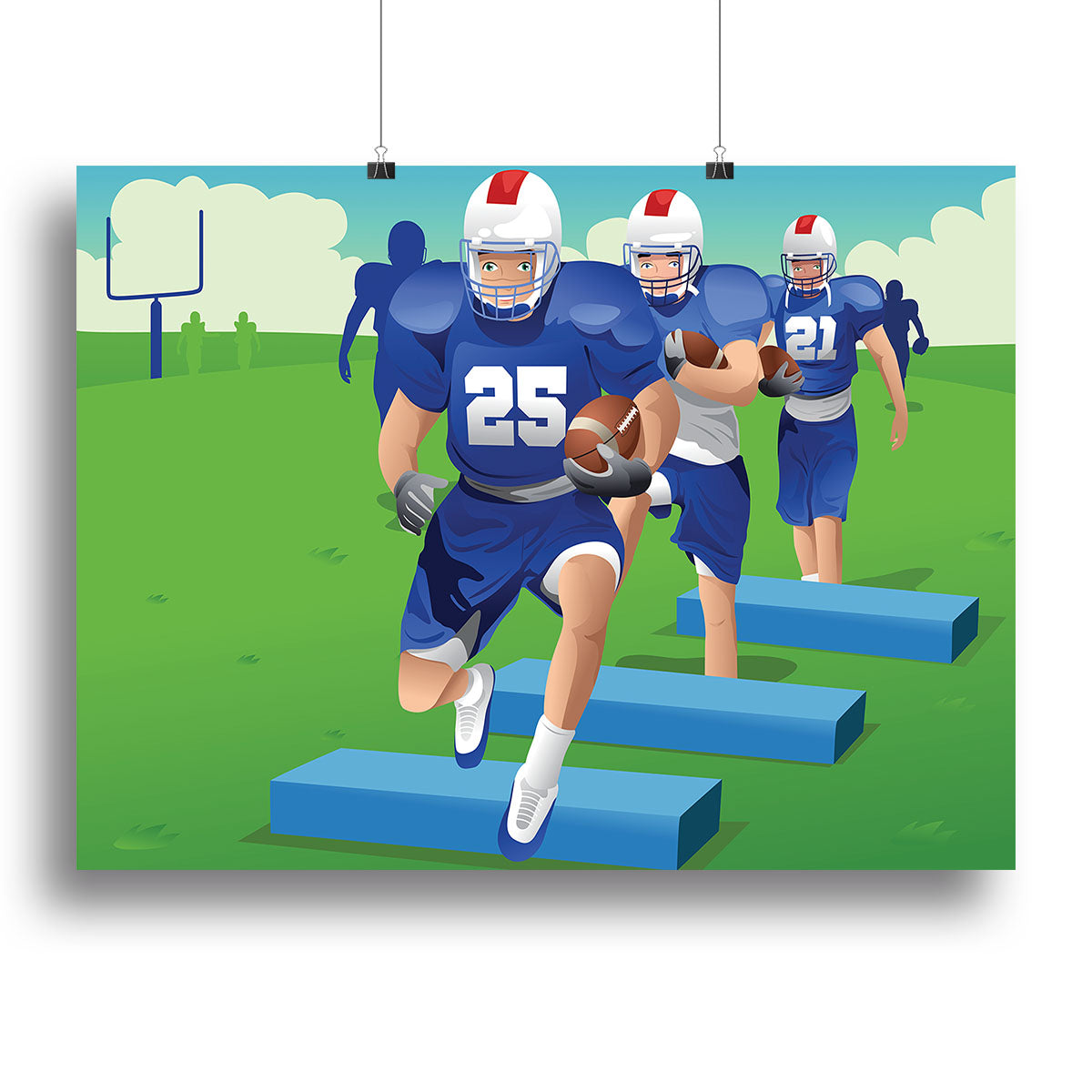 Practicing American football Canvas Print or Poster - Canvas Art Rocks - 2