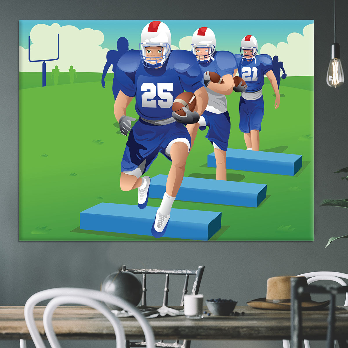 Practicing American football Canvas Print or Poster - Canvas Art Rocks - 3