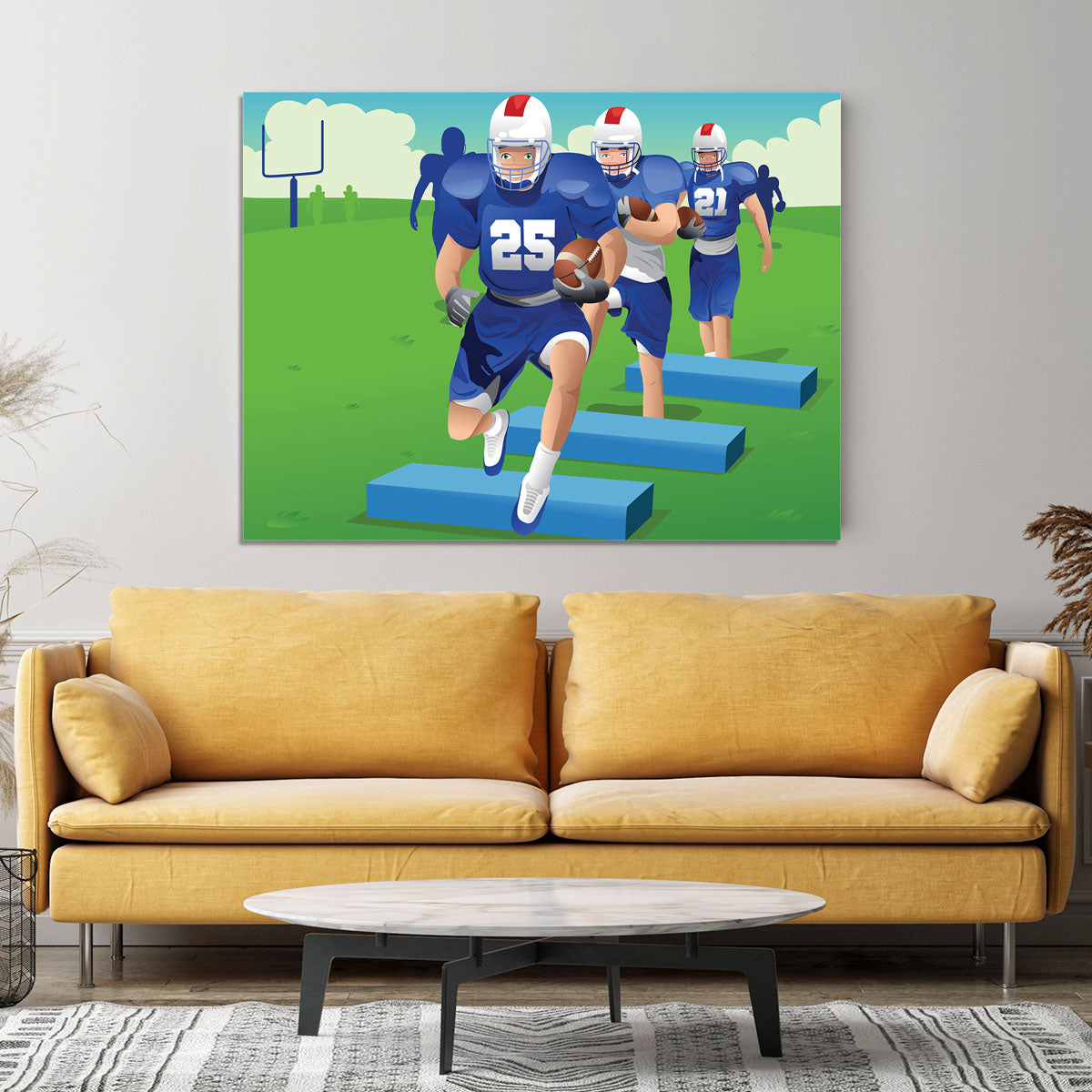 Practicing American football Canvas Print or Poster - Canvas Art Rocks - 4