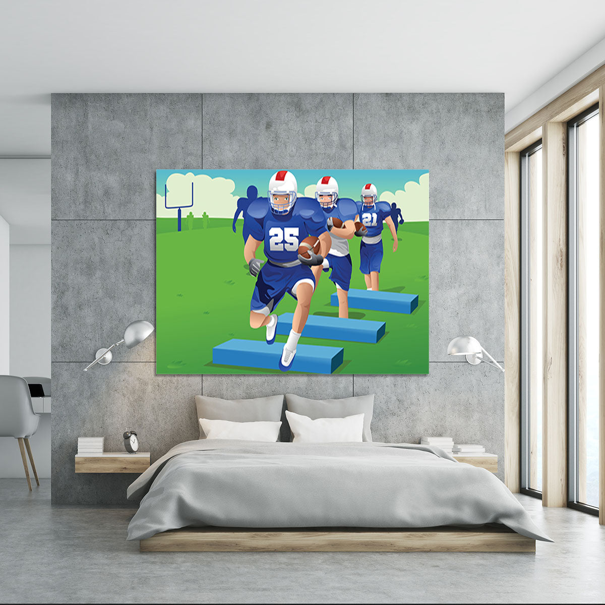 Practicing American football Canvas Print or Poster - Canvas Art Rocks - 5