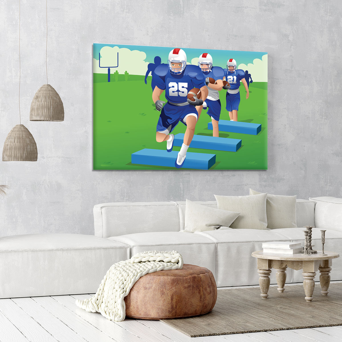 Practicing American football Canvas Print or Poster - Canvas Art Rocks - 6