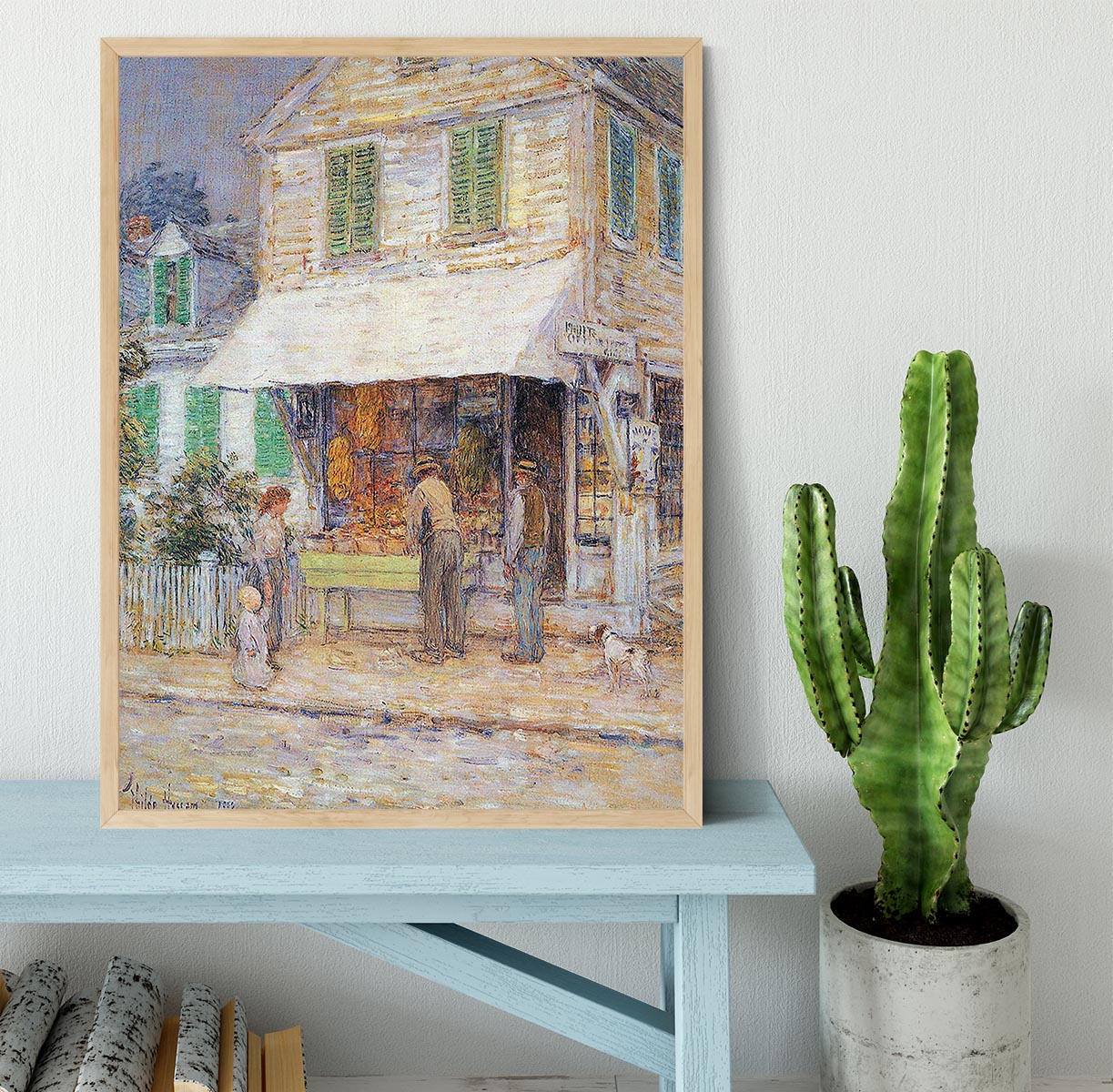 Provincial town by Hassam Framed Print - Canvas Art Rocks - 4