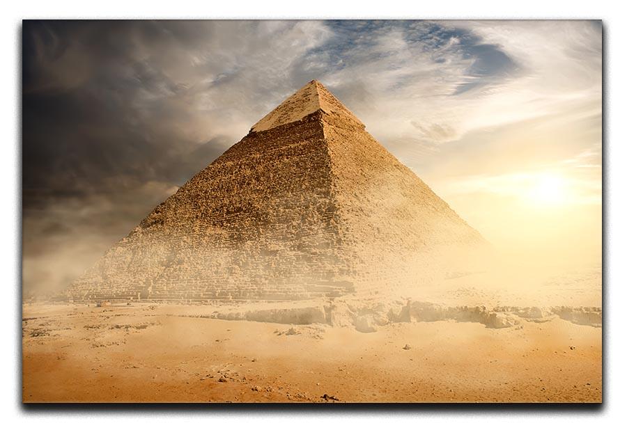 Pyramid in sand dust under clouds Canvas Print or Poster  - Canvas Art Rocks - 1
