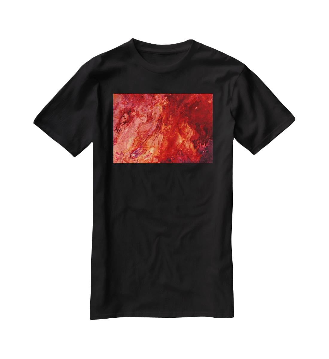 Red Flame Marble T-Shirt - Canvas Art Rocks - 1