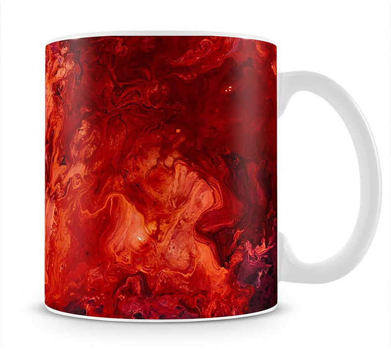 Red Flame Marble Mug - Canvas Art Rocks - 1