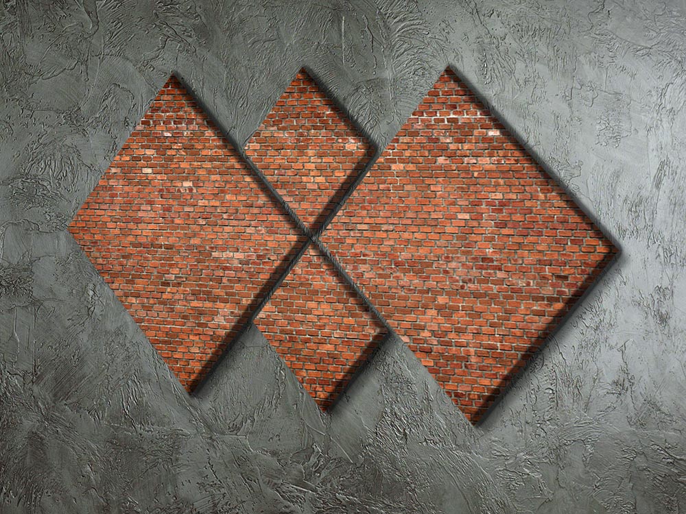 Red brick wall texture 4 Square Multi Panel Canvas - Canvas Art Rocks - 2