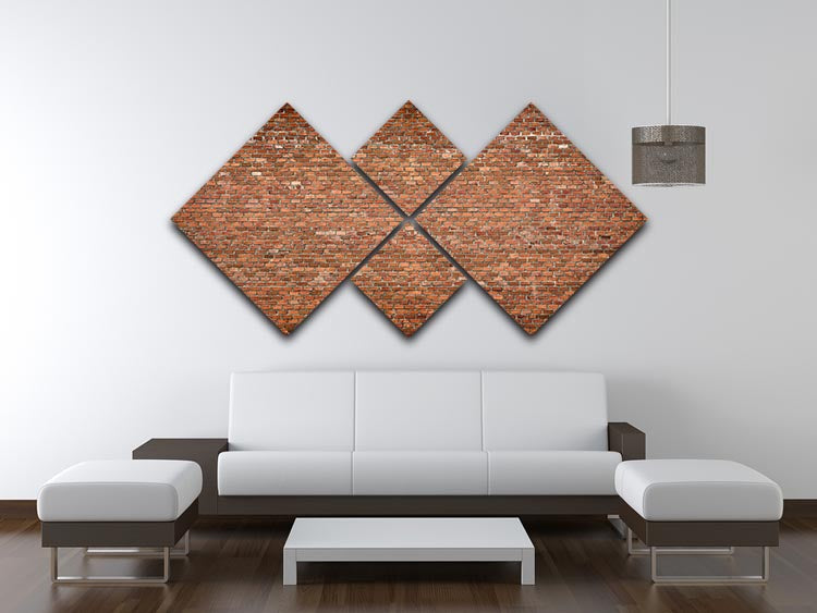 Red brick wall texture 4 Square Multi Panel Canvas - Canvas Art Rocks - 3