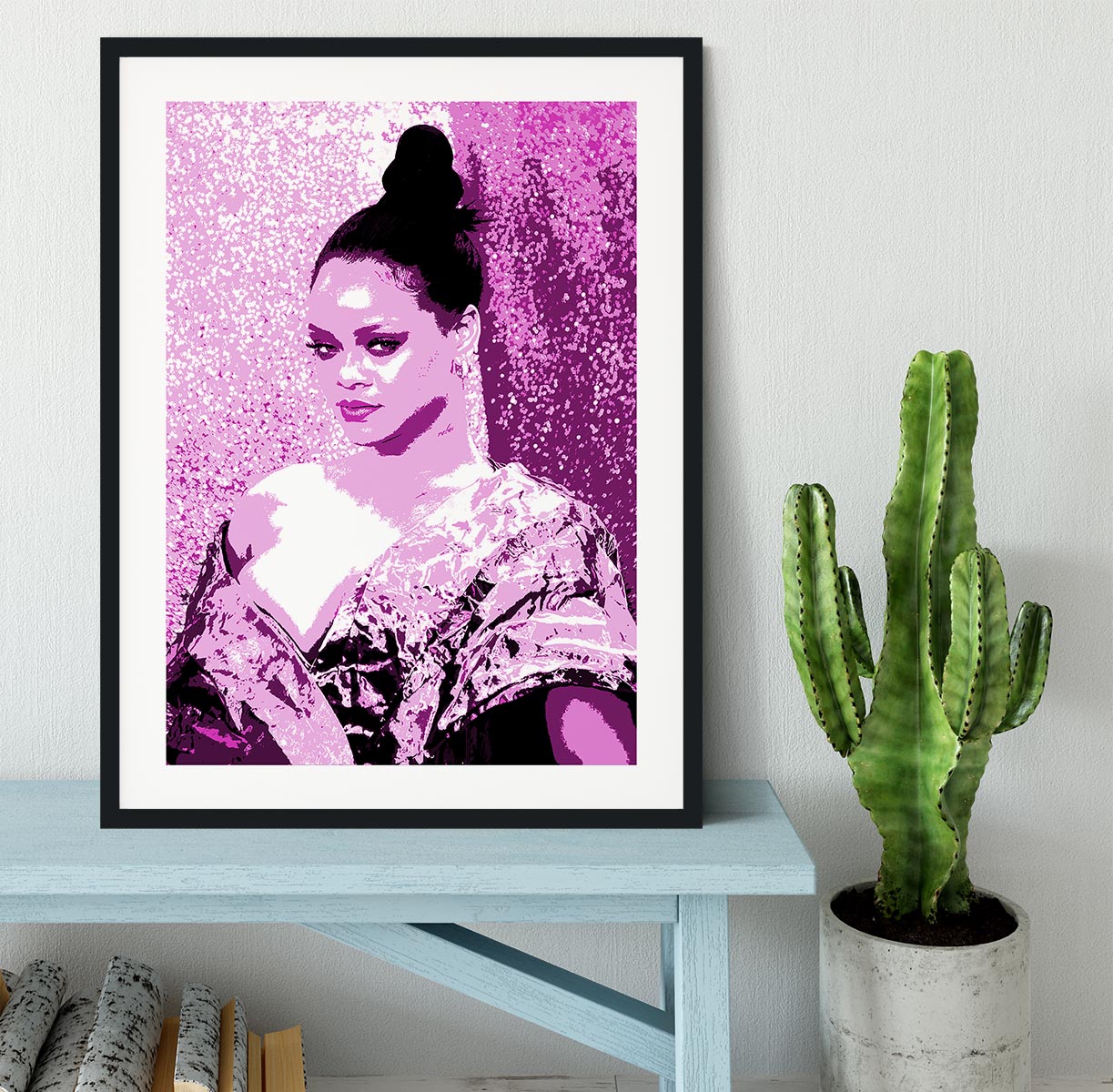 Rihanna Purple Pop Art Framed Print - Canvas Art Rocks - 1