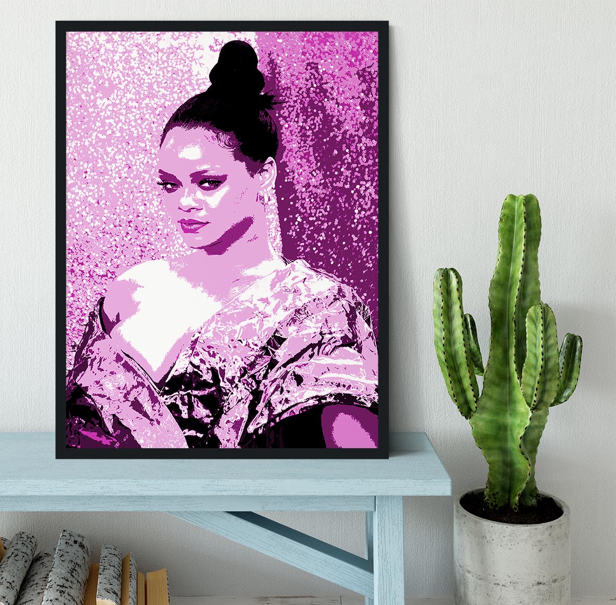 Rihanna Purple Pop Art Framed Print - Canvas Art Rocks - 2