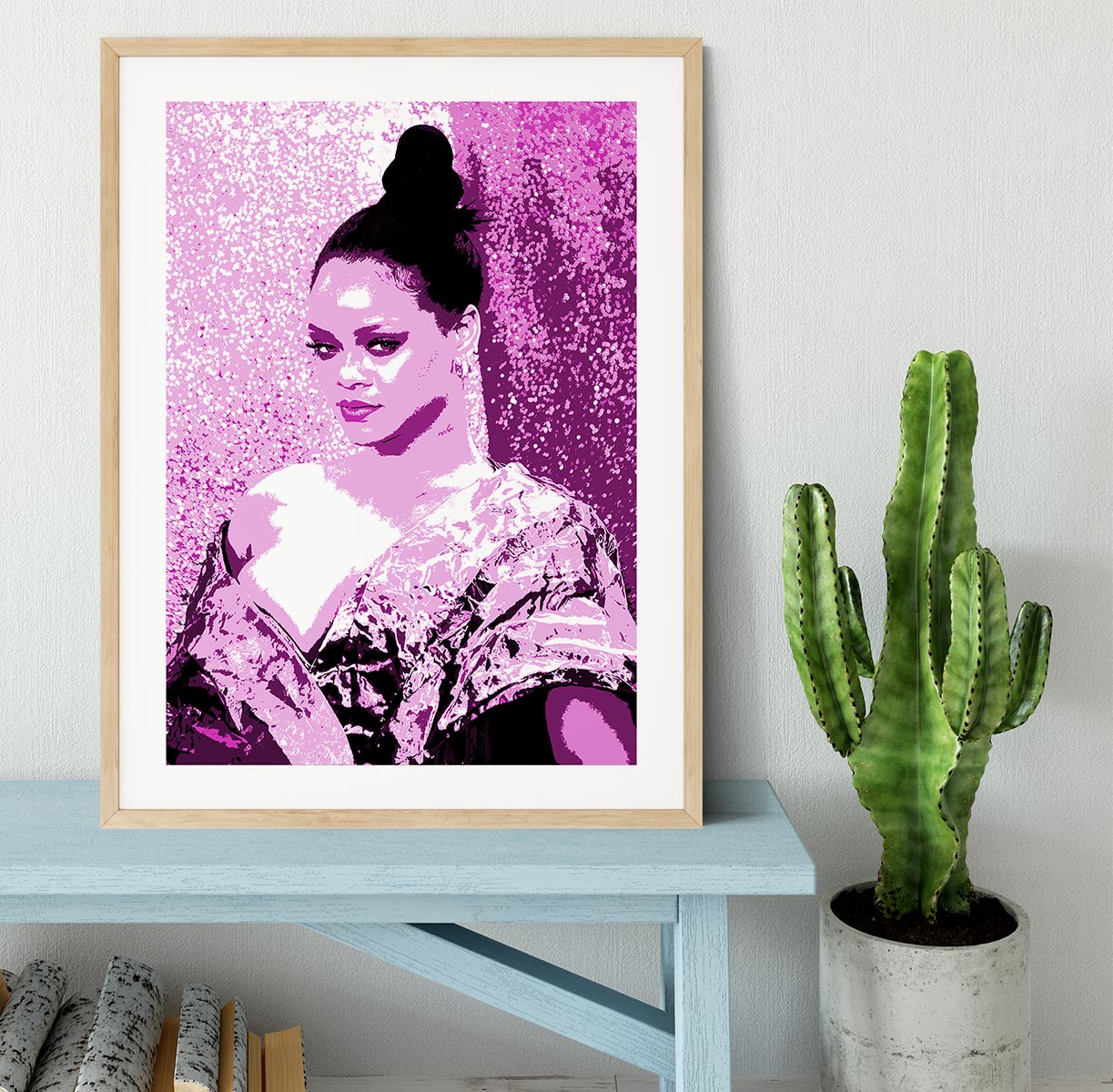 Rihanna Purple Pop Art Framed Print - Canvas Art Rocks - 3