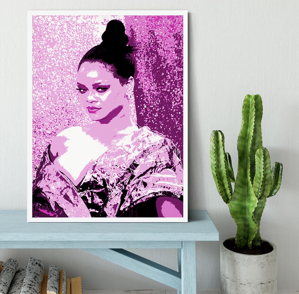Rihanna Purple Pop Art Framed Print - Canvas Art Rocks -6