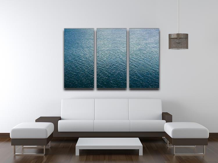 Ripple on blue water 3 Split Panel Canvas Print - Canvas Art Rocks - 3
