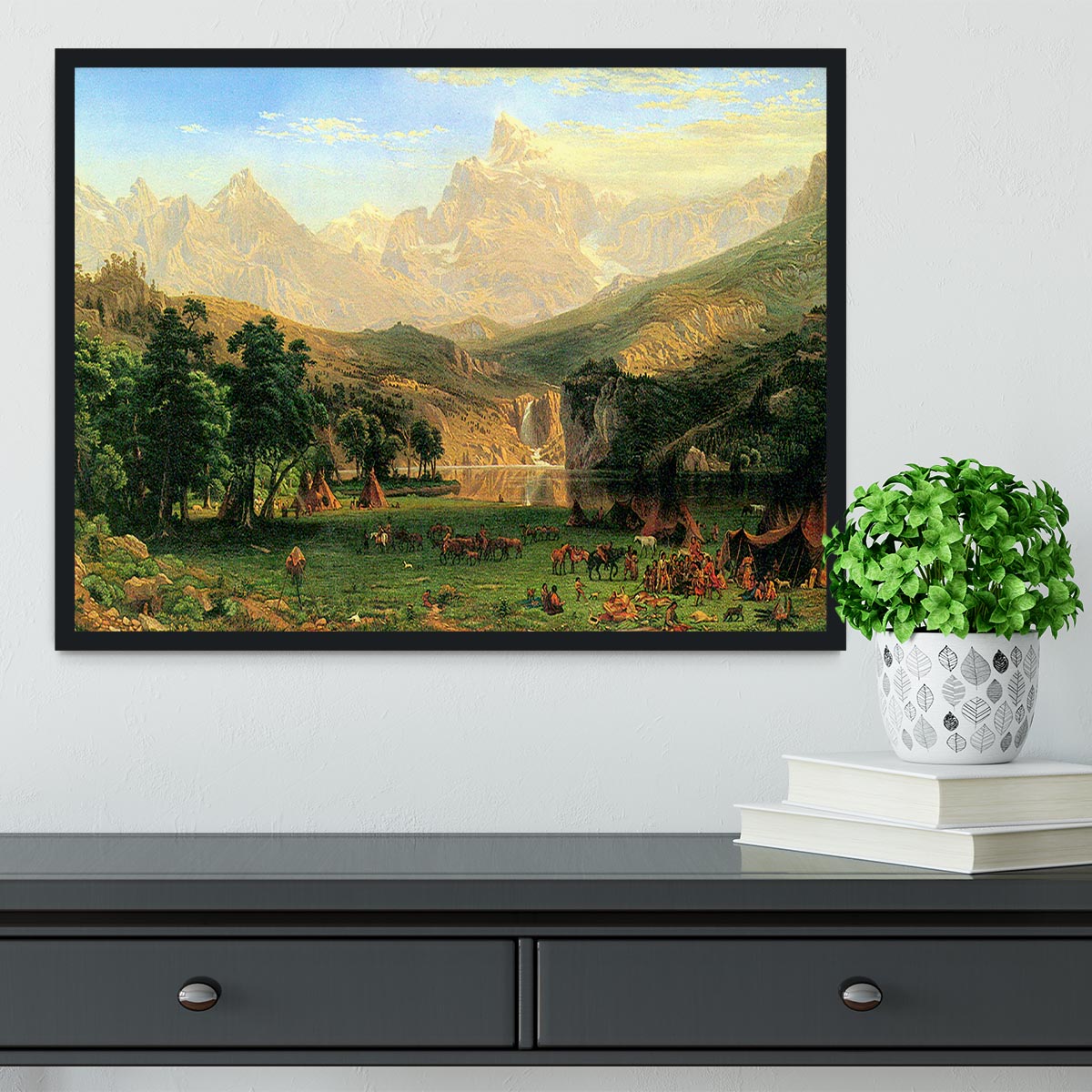 Rocky Montains at Lander's Peak by Bierstadt Framed Print - Canvas Art Rocks - 2