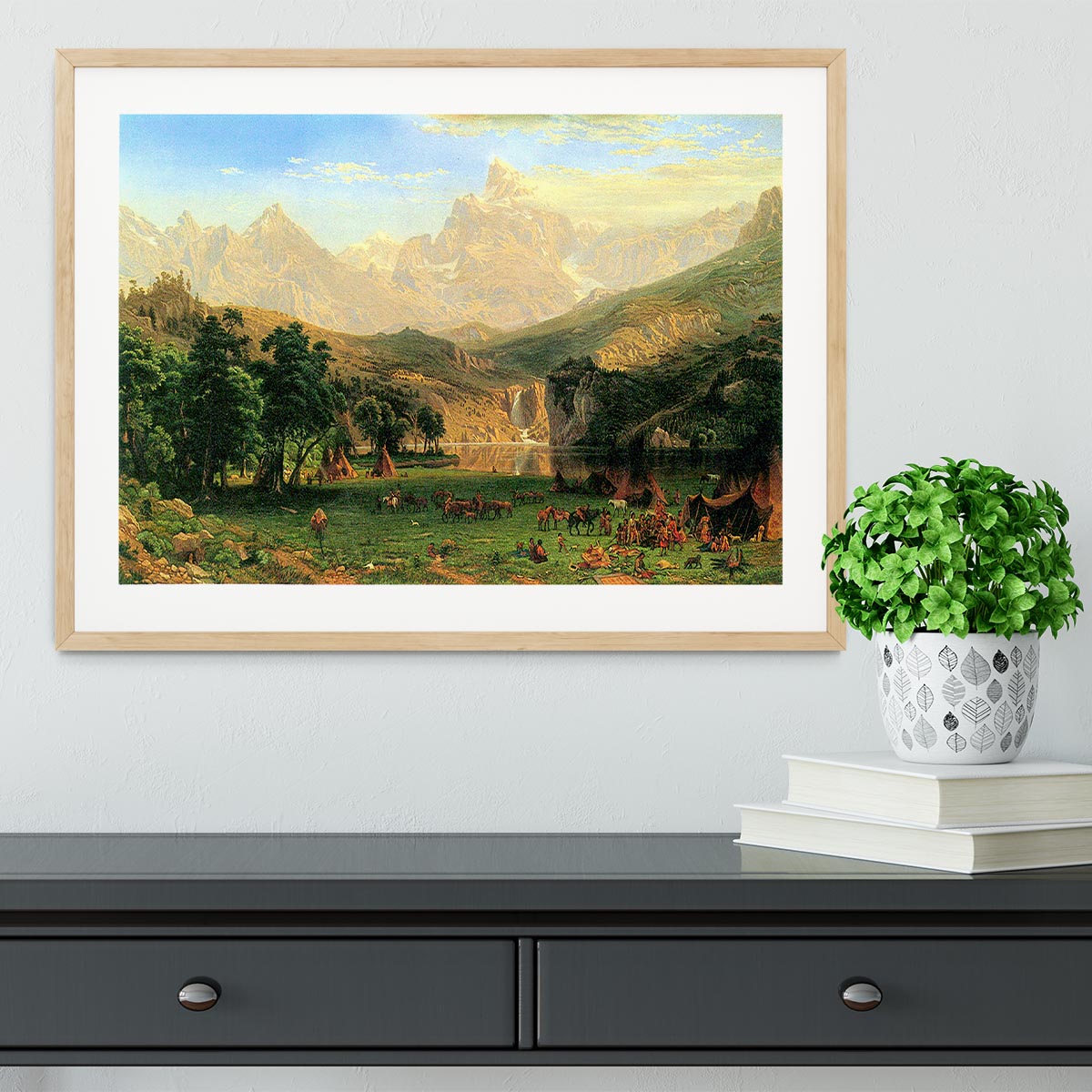 Rocky Montains at Lander's Peak by Bierstadt Framed Print - Canvas Art Rocks - 3