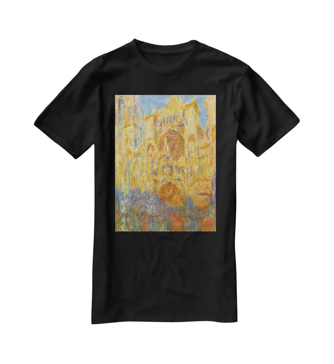 Rouen Cathedral Facade at Sunset by Monet T-Shirt - Canvas Art Rocks - 1