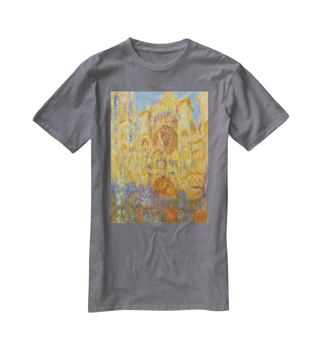 Rouen Cathedral Facade at Sunset by Monet T-Shirt - Canvas Art Rocks - 3